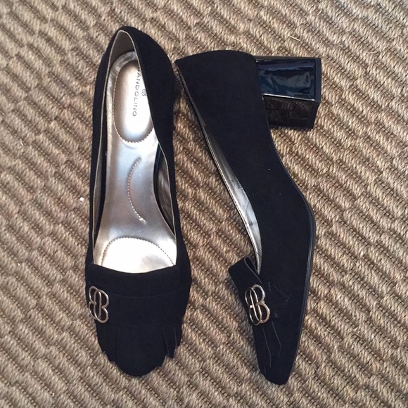 Bandolino Shoes - Black suede block heel pumps
